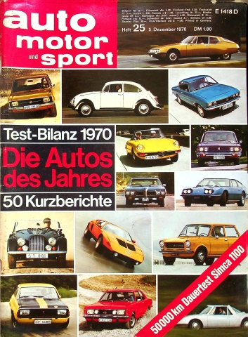 Deckblatt Auto Motor und Sport (25/1970)